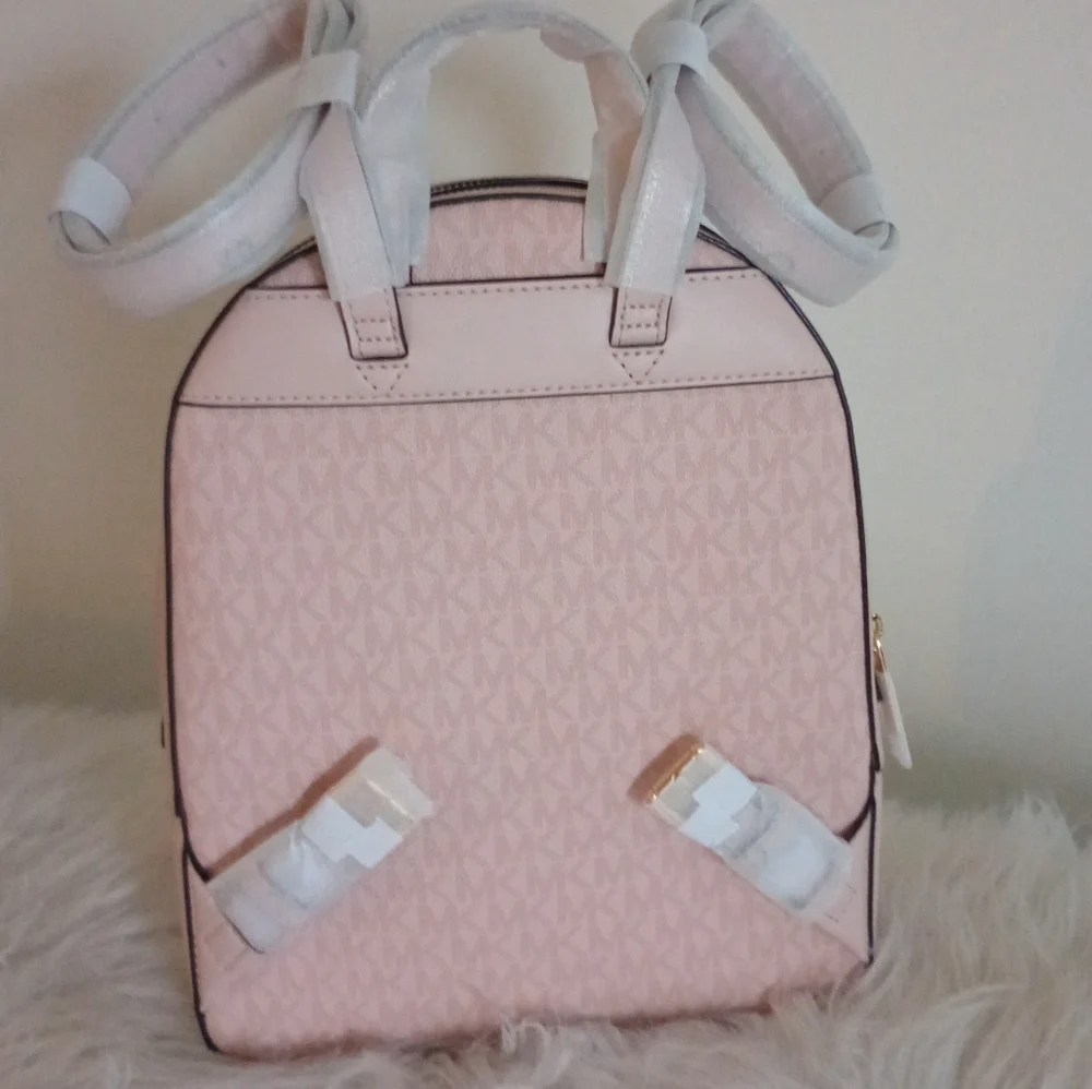 NWT Michael Kors Pink Powder Blush Jaycee Backpack With Matching Card Holder SET - Picture 6 of 8